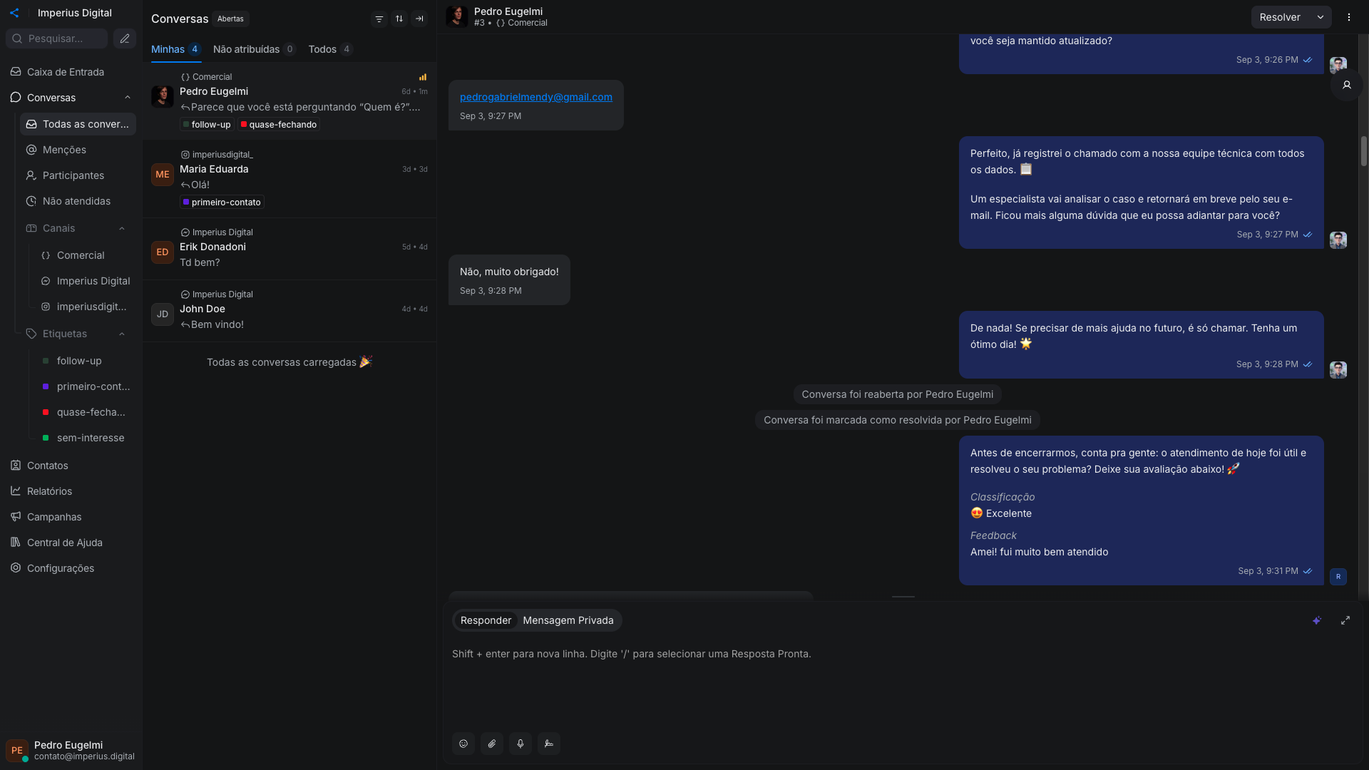 Imperius Talk Interface de Atendimento